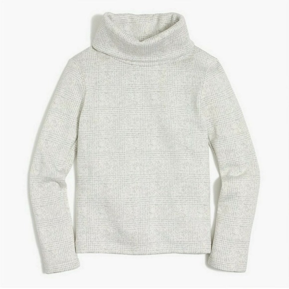 J.Crew Mercantile Women's Funnelneck Glen Plaid Pullover - Picture 2 of 7